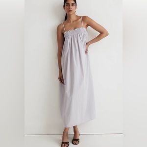 NWT Madewell Poplin Ruffle Midi Dress